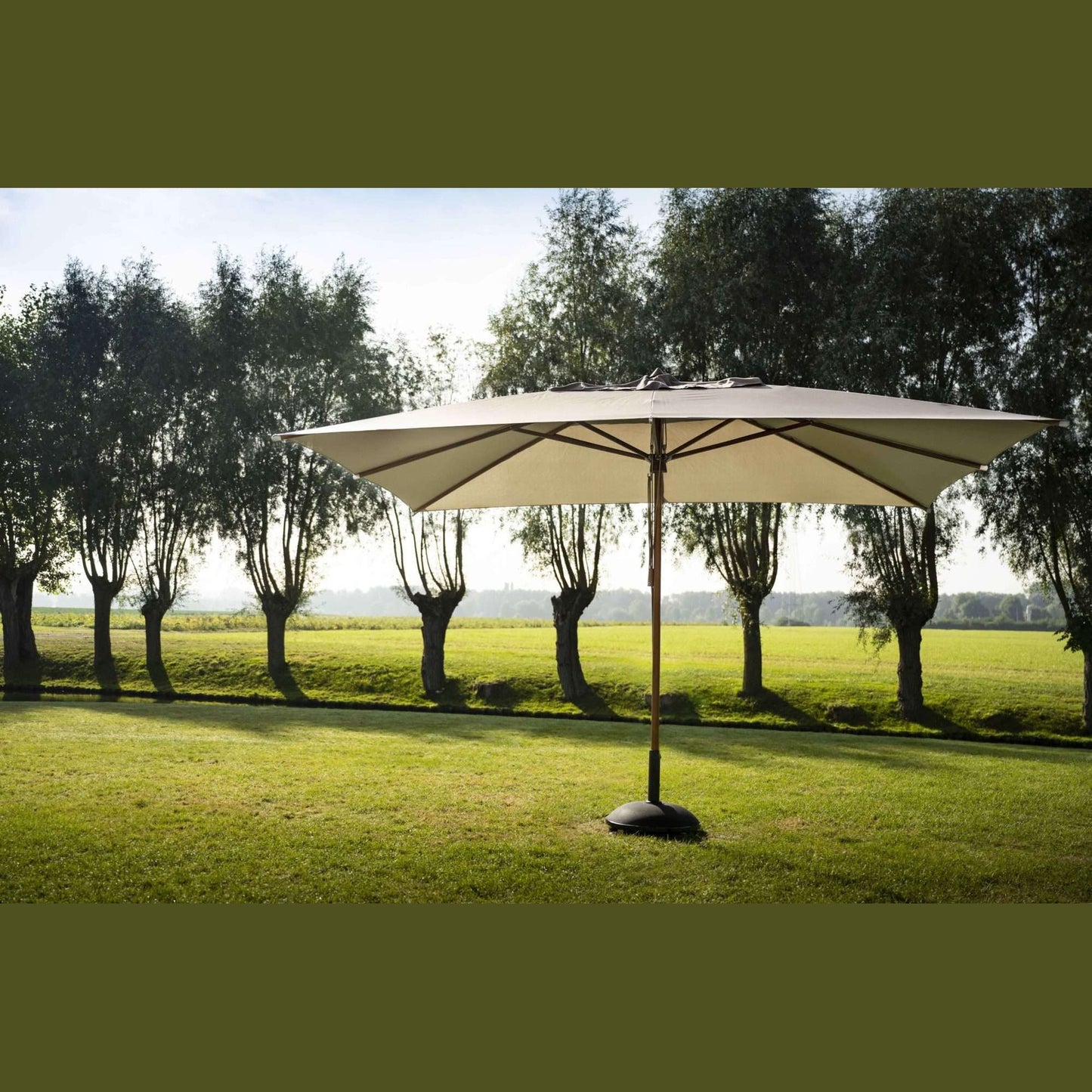 Parasol Bergamo Eucalyptus Wood White Color 3x3m