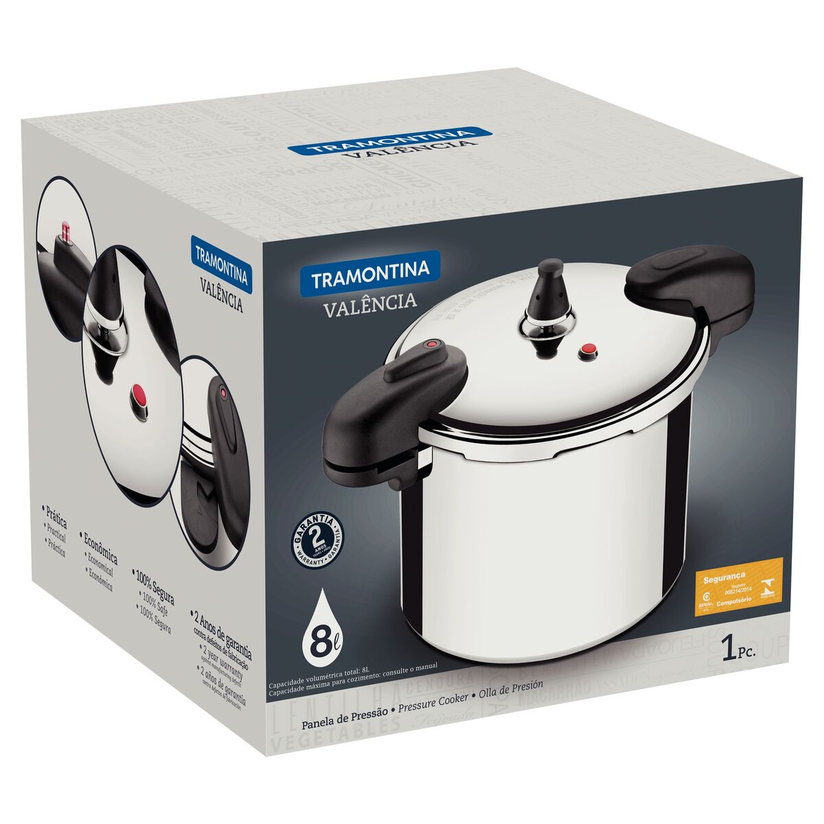 Tramontina Valência Polished Aluminum Pressure Cooker