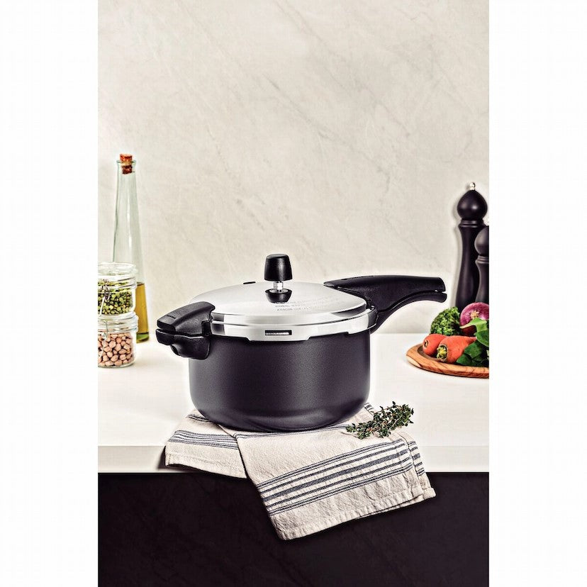 Tramontina Vancouver 24cm 6L Graphite Aluminum Pressure Cooker with Interior and Exterior Starflon Max PFOA Free Nonstick Coating