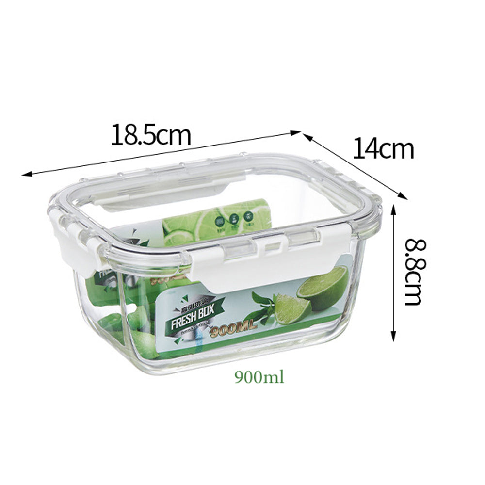 630ml Borosilicate Rectangle Glass Food Storage Container With Microwave, Freezer &amp; Dishwasher Safe NFH-77309