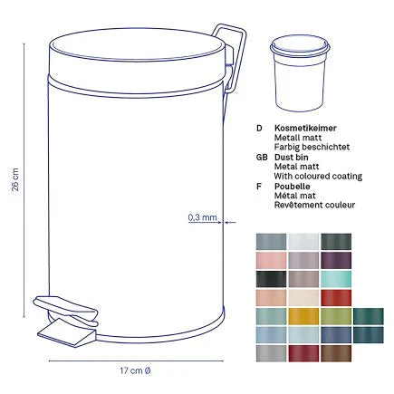 Kela Dust Bin Monaco Black 3L