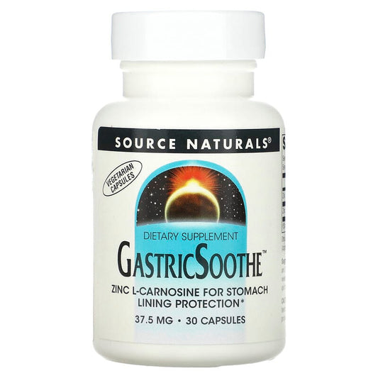 Source Naturals, GastricSoothe, zinc carnosine, 37.5 mg, 30 Capsules - Medaid International