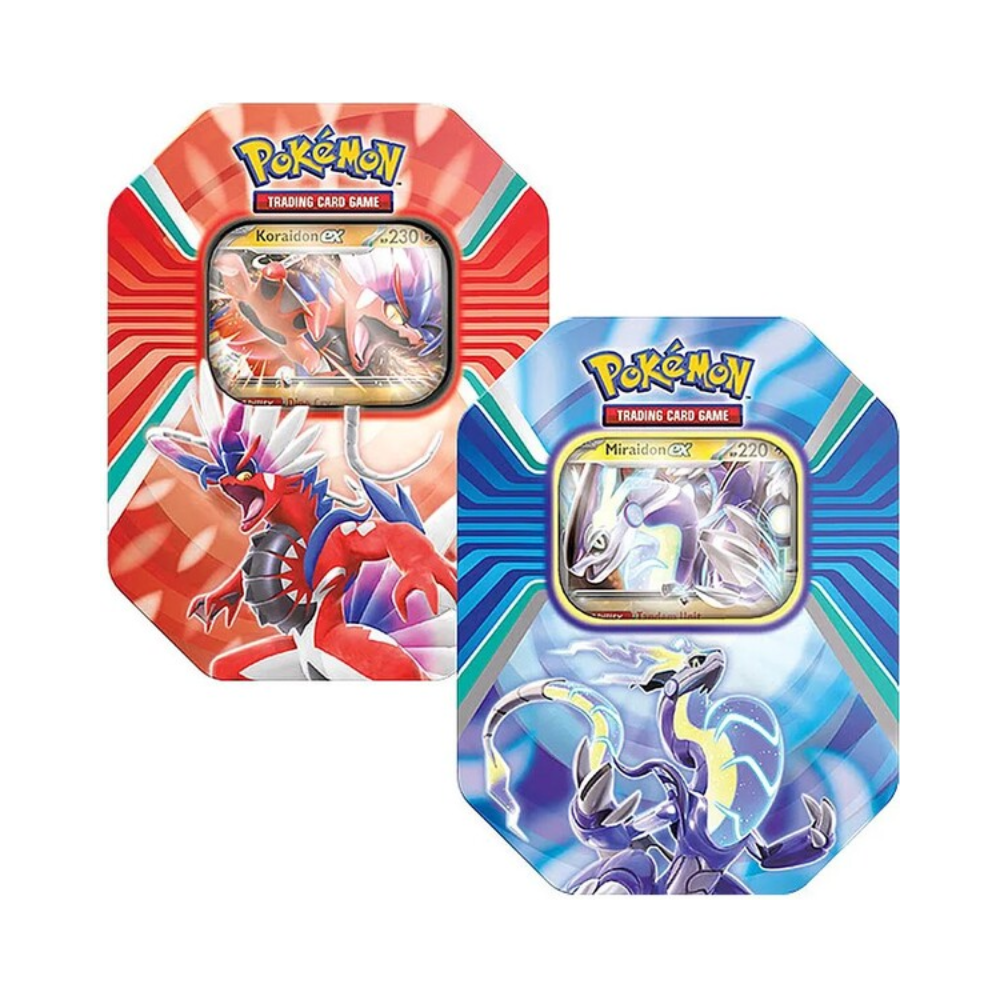 Paldea Legends Tins Summer 2023 (Koraidon/Miraidon) (1 Random) - Medaid International