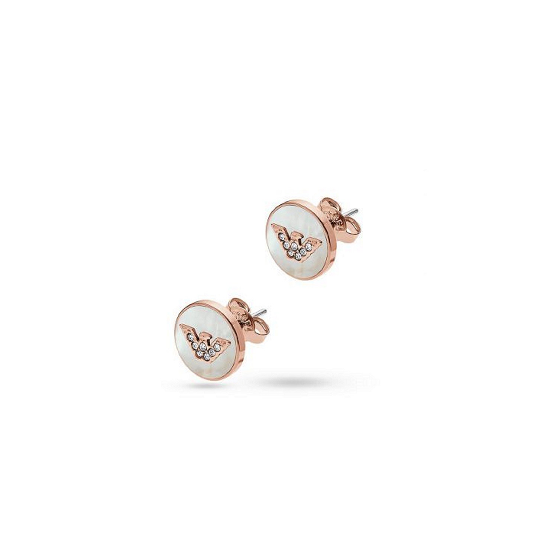 Emporio Armani Eagle Logo Rose Gold-Tone Earrings - Medaid International