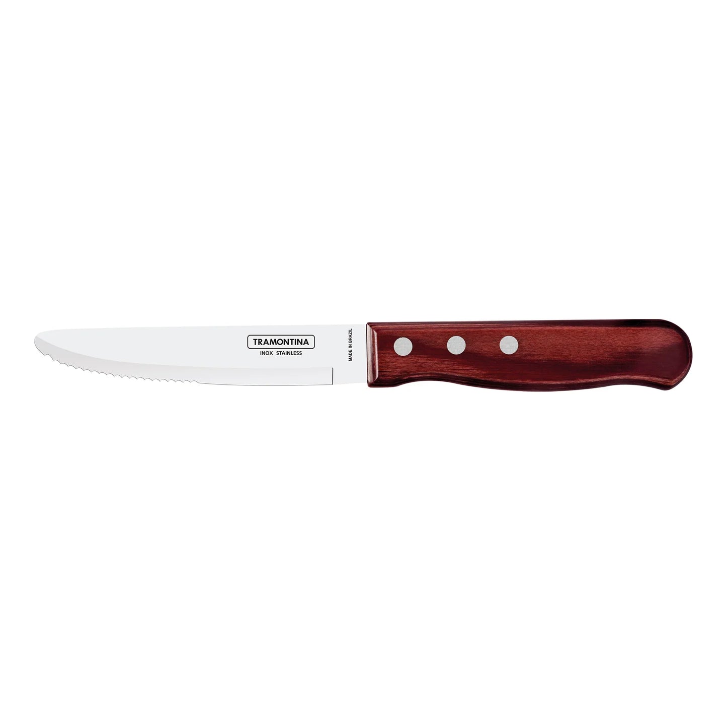 tramontina polywood steak knife jambo(red) 5"