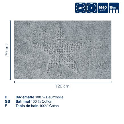 Kela Bathmat Lindano Glacier Greyc 120cm