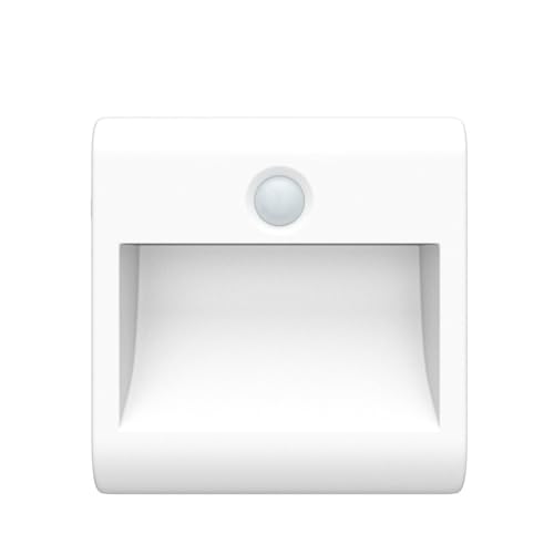 Pupow - Motion Sensor Battery Night Light, 2-Pack, Auto/On/Off, 4000K White
