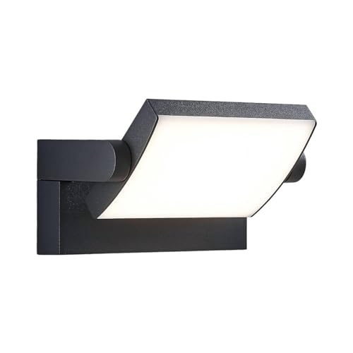Lindby - Modern LED Outdoor Wall Light 'Sherin' in Black, Aluminium, 1 Light Source