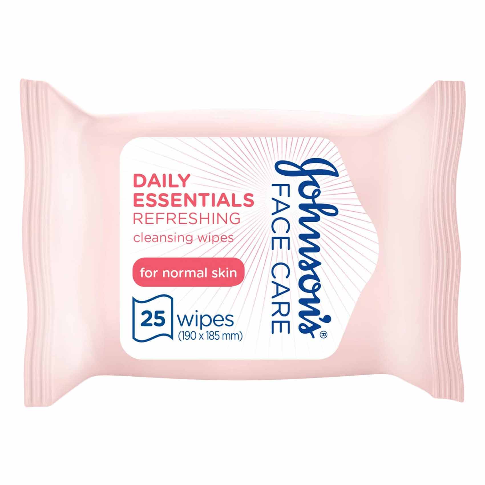 Johnson's Facial Wipes Micellar Refreshing Normal Pink - 25 Wipes - Medaid International