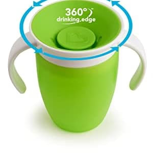 Munchkin - 7oz Miracla 360 - Trainer Plastic Cup With Lid - Pink