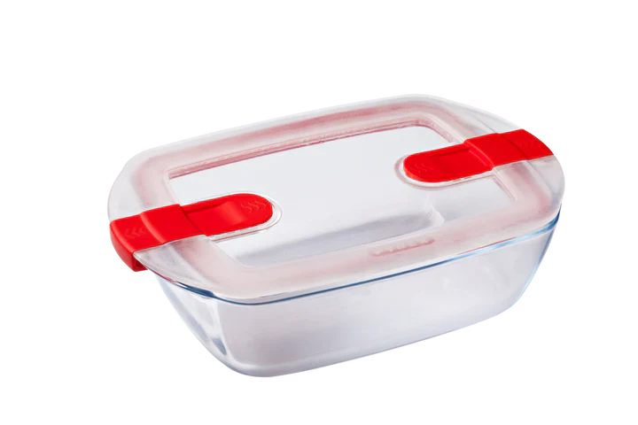 Pyrex, Cook & Heat Glass Rectangular Dish With Lid, 1.1L