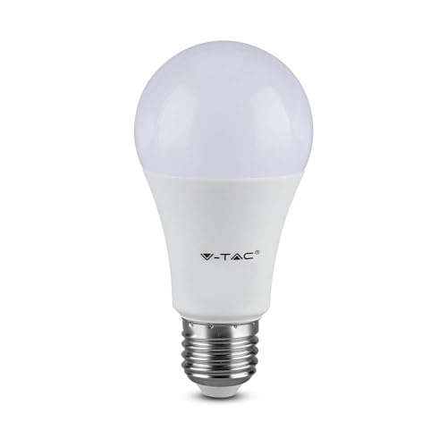 V-TAC - 8.5W E27 A60 LED Bulb, Warm White 3000K, Energy Efficient Replacement