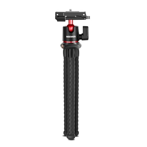 NEEWER Camera Tripod with Remote, Mini Flexible Vlog Phone Tripod Stand with Action Camera Mount Adapter, Hidden Phone Holder & Cold Shoe Compatible with iPhone Hero13 12 11 10 9, Max Load 4.4lb, TP34 - Medaid International