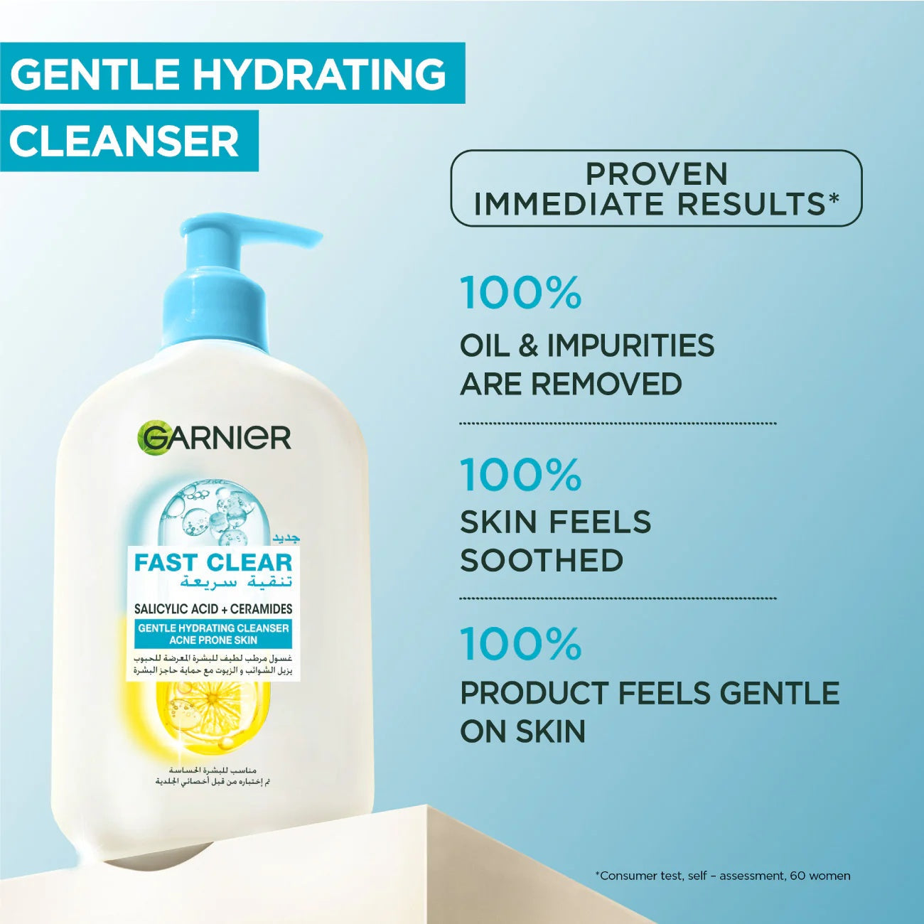 Garnier Fast Clear Gentle Cleanser Hydrating Face Wash 250ml – Clear Skin Care