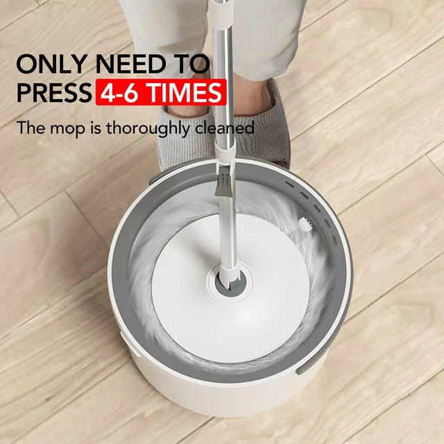 Circle Round Microfiber Floor Mop and Bucket Set ‚Äì 180¬∞ Rotating Mop Head with Round Bucket & Adjustable Handle - Medaid International