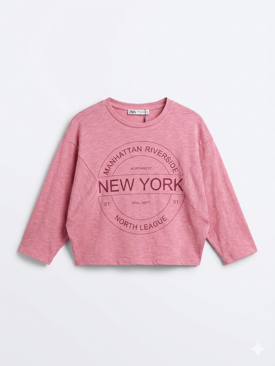 Zara Girl's Pink Printed Blouse | Zara In Lebanon