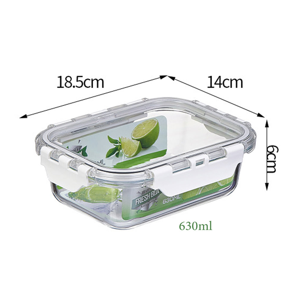 630ml Borosilicate Rectangle Glass Food Storage Container With Microwave, Freezer &amp; Dishwasher Safe NFH-77309