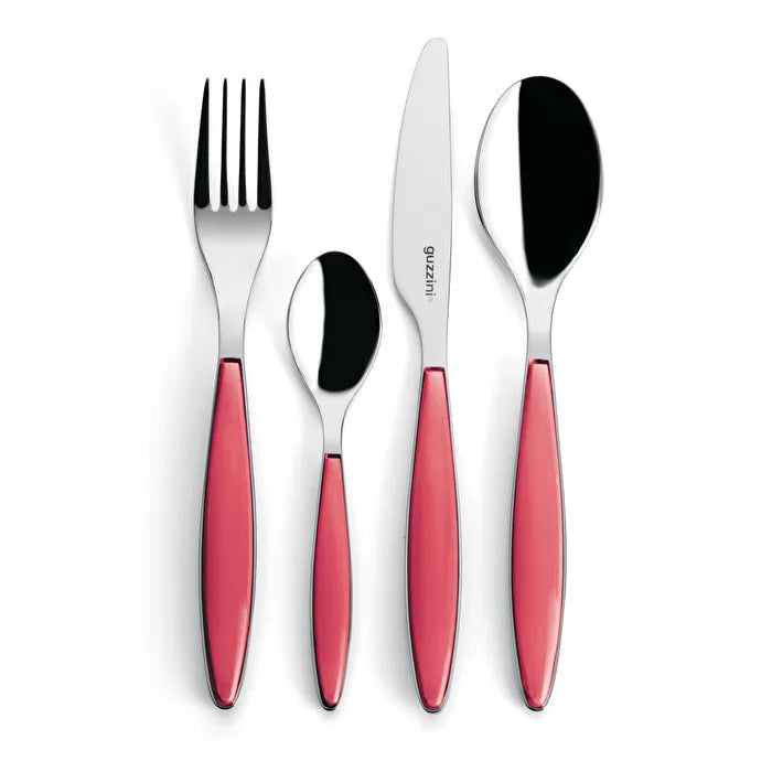 Guzzini 24pcs Cutlery Set Feeling Clear Red
