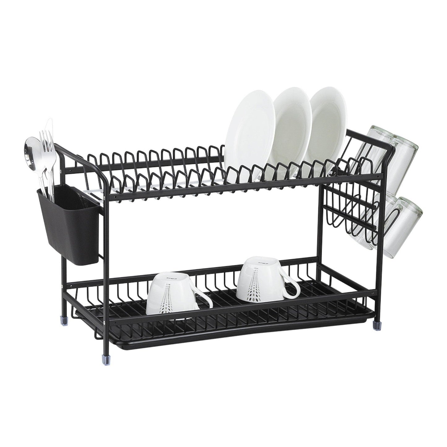 Dosthoff Black Aluminium Dish Rack 2 Tiers