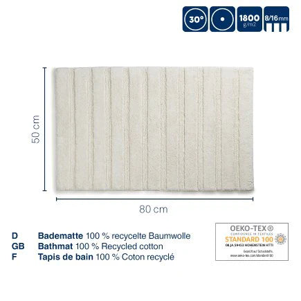 Kela Bathmat Megan Granit Grey