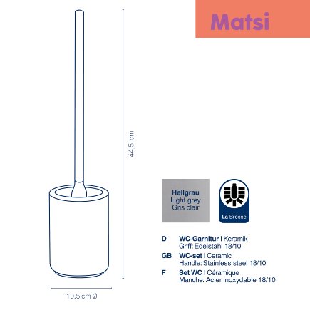 Kela WC-set Matsi light grey