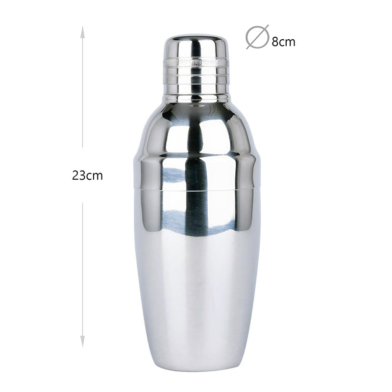 Stainless Steel Cocktail Shaker with Built in Strainer and Lid Drink Mixer Shaker for Home Hotel Restaurant Bar Silver - Medaid International