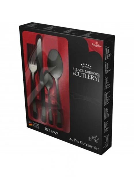 Berlinger Haus 24 Pcs Cutlery Set, Mirror, Black