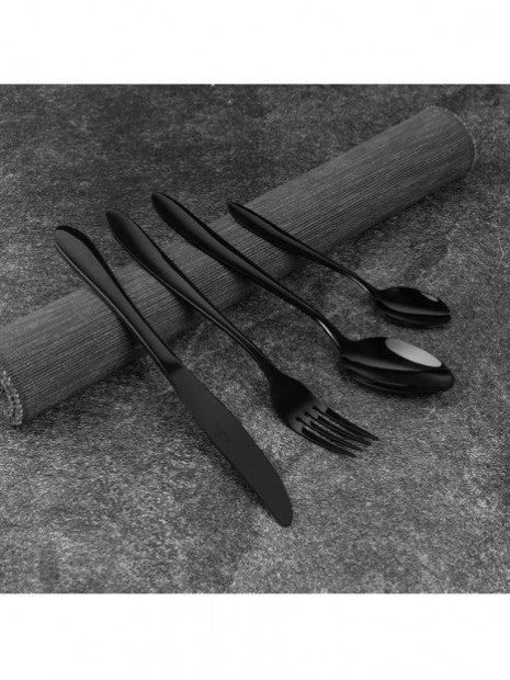 Berlinger Haus 24 Pcs Cutlery Set, Mirror, Black