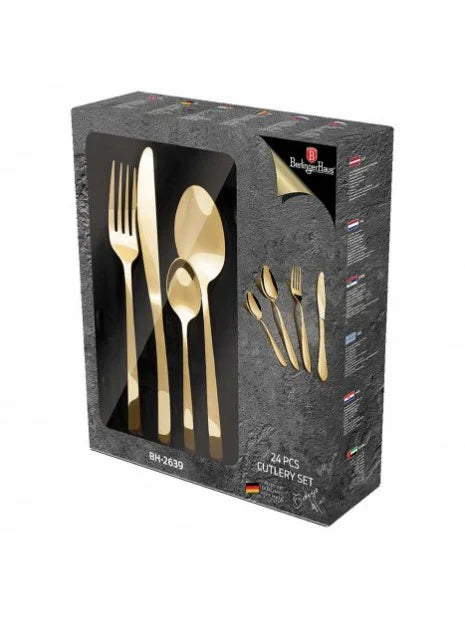 Berlinger Haus 24-Piece Cutlery Set, mirror, Yellow Gold