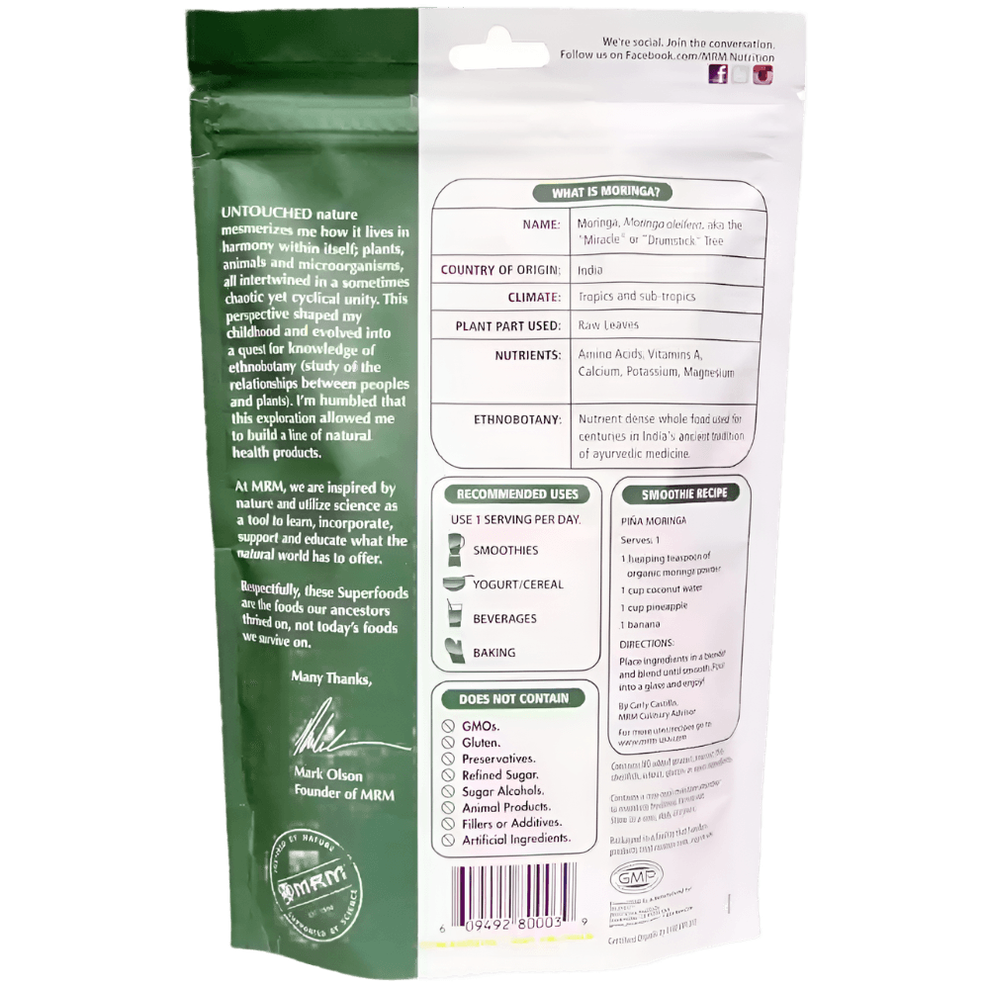 MRM Organic Moringa Powder – 8.5 oz (240 g)
