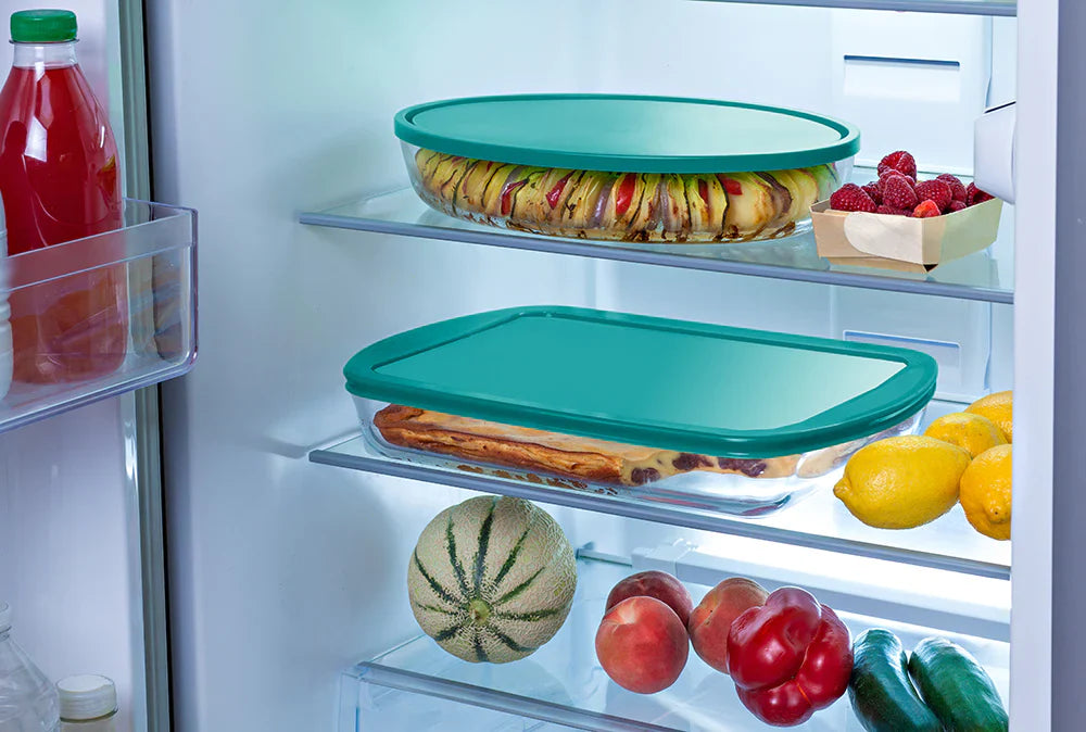 Pyrex Rectangular glass family oven dish with lid 6/8 pers - Cook & Store
