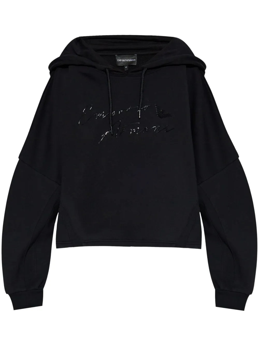 Emporio Armani Women's Black Raised Rubber Logo Hoodie | Emporio Armani In Lebanon
