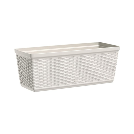 Emsa 515021- Casa Mesh Flower Pot-self-watering system - White