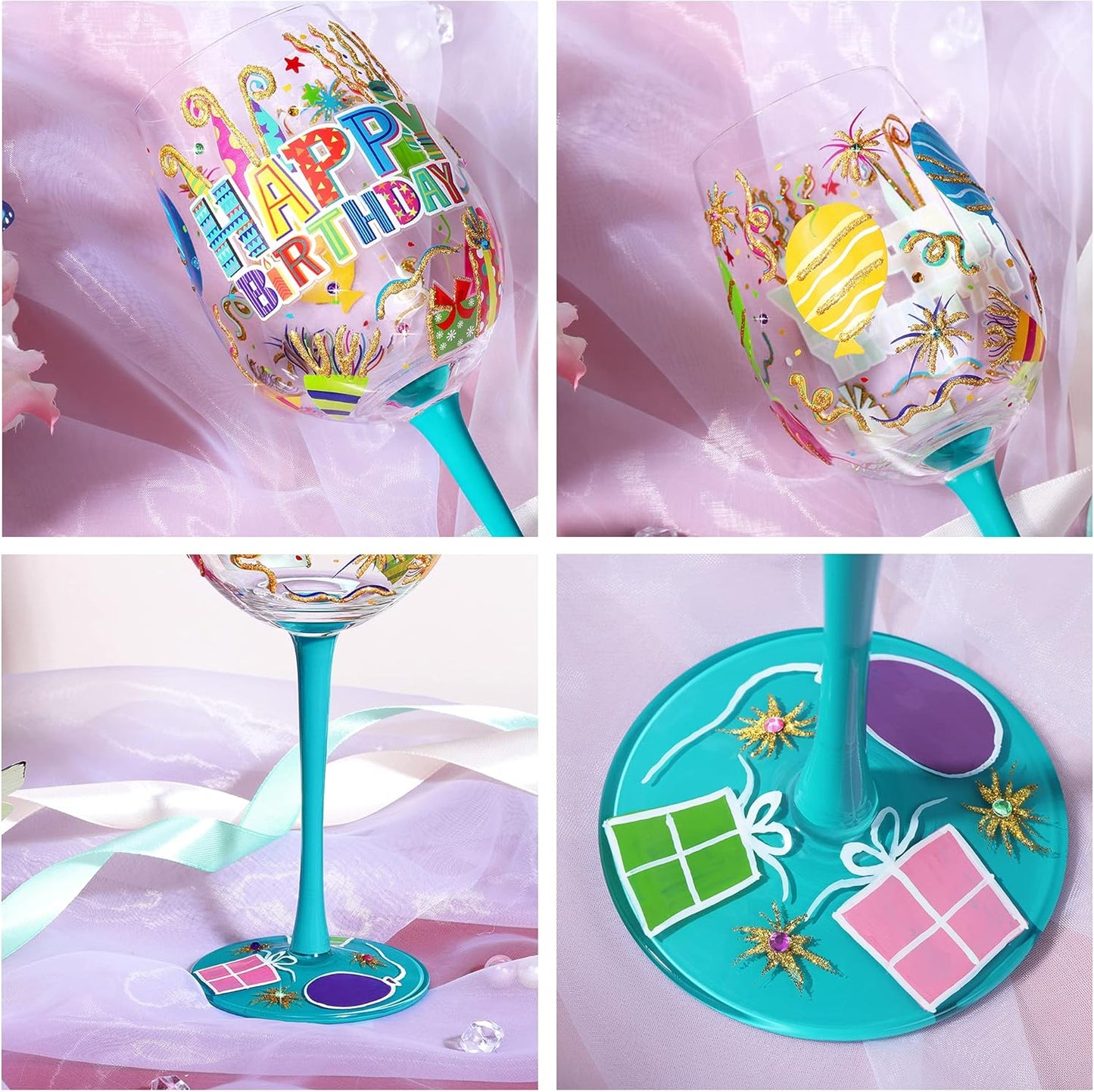 Danny Home Hand-painted Wine Glass Happy Birthday