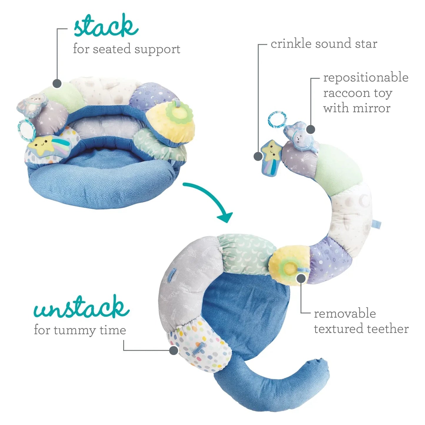 Infantino 2-In-1 Tummy Time & Seated Suport