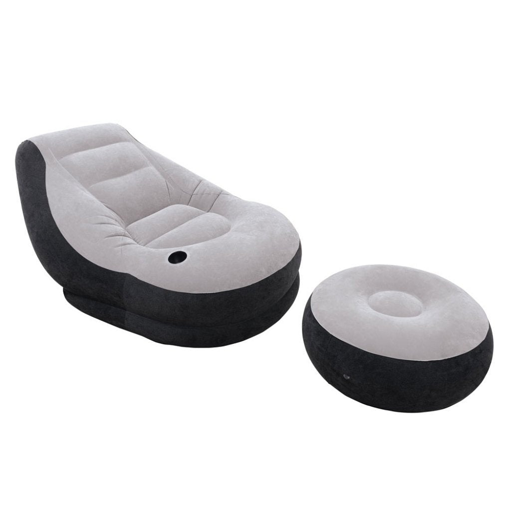 ArmChair Gray Seat 99x130x76 cm with Ottoman 64x28 cm - Medaid International