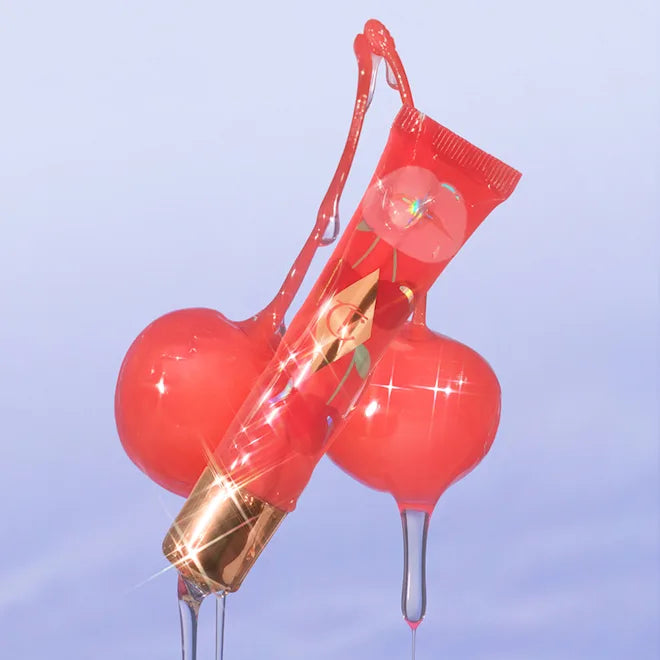 UNREAL LIPS HEALTHY GLOW NECTAR OIL JUICYLICIOUS CHERRY GLAZE Red tinted lip oil with a juicy cherry scent.