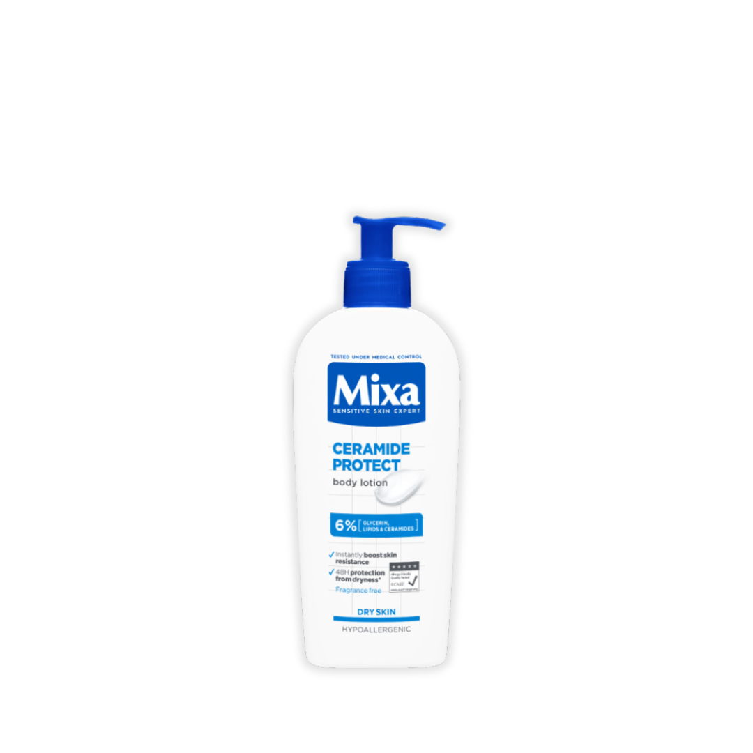 Mixa Ceramide Protect Body Lotion - For Dry, Very Dry and Sensitive Skin With 6% Glycerin, Lipids & Ceramides