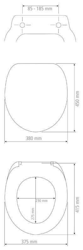 Toilet Seat Premium Duroplast Design with Soft-Close Mechanism (Sevilla) By Wenko.de