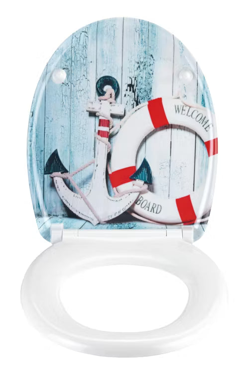 Toilet Seat Premium Duroplast Design with Soft-Close Mechanism (Board) By Wenko.de