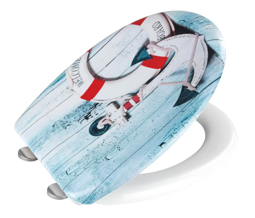 Toilet Seat Premium Duroplast Design with Soft-Close Mechanism (Board) By Wenko.de
