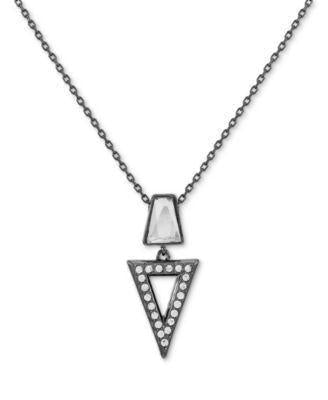 Guess Women's Dark Gray Logo Icon With Shiny Crystal Necklace |Guess  In Lebanon