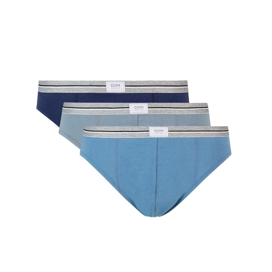 Dim Ultra Resist 3 Pack Cotton Stretch Blue/Grey Briefs - Medaid International