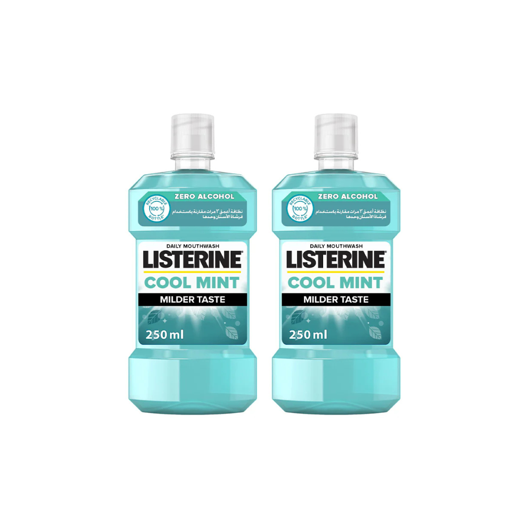 Listerine Mouthwash Zero, Milder Taste, 250ml, 2 @ 35% OFF