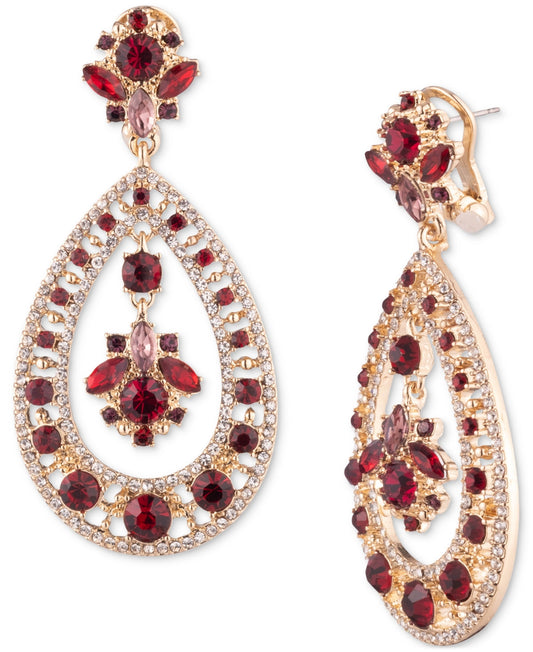 Marchesa Women's Gold-Tone Stone & Crystal Cluster Orbital Teardrop Drop Earrings|Marchesa In Lebanon