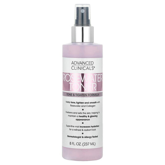 Advanced Clinicals, Rosewater Toner, Tone & Tighten Formula, 8 fl oz (237 ml) - Medaid International