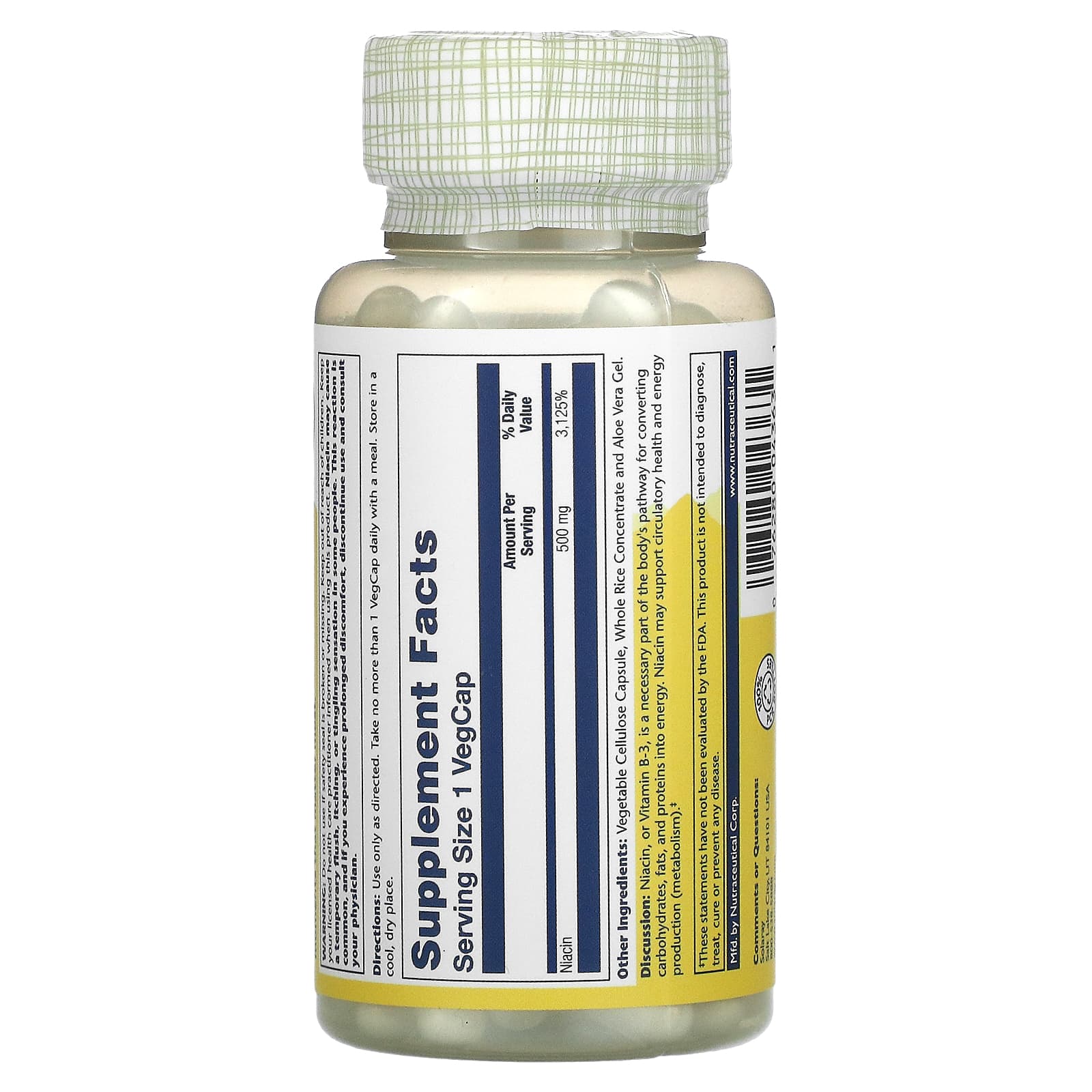 Solaray, Niacin, 500 mg, 100 VegCaps - Medaid International