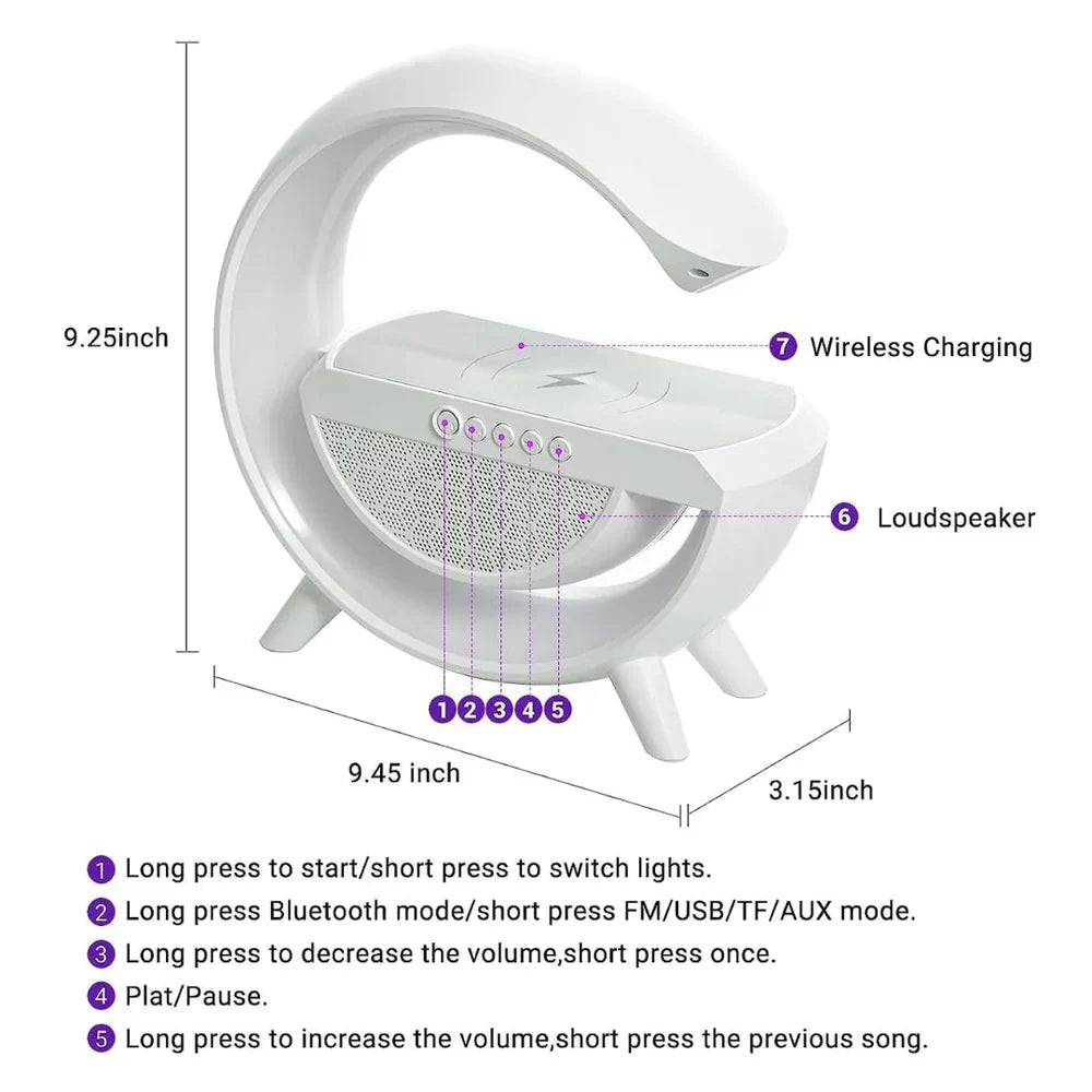 RGB Light Speaker With Wireless Charging