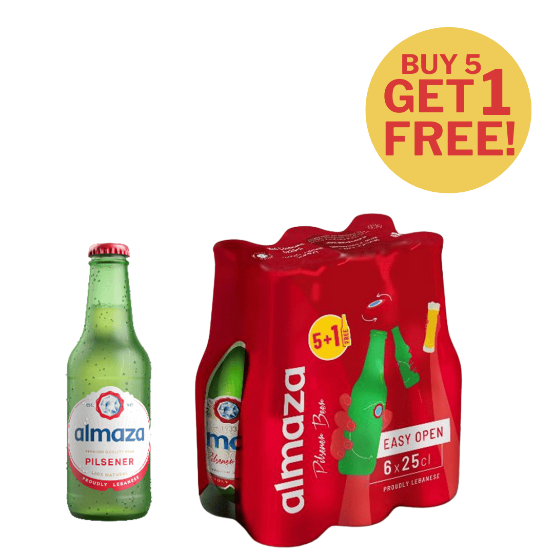 Almaza Beer Bottle 25cl, Pack of 5+1 Free