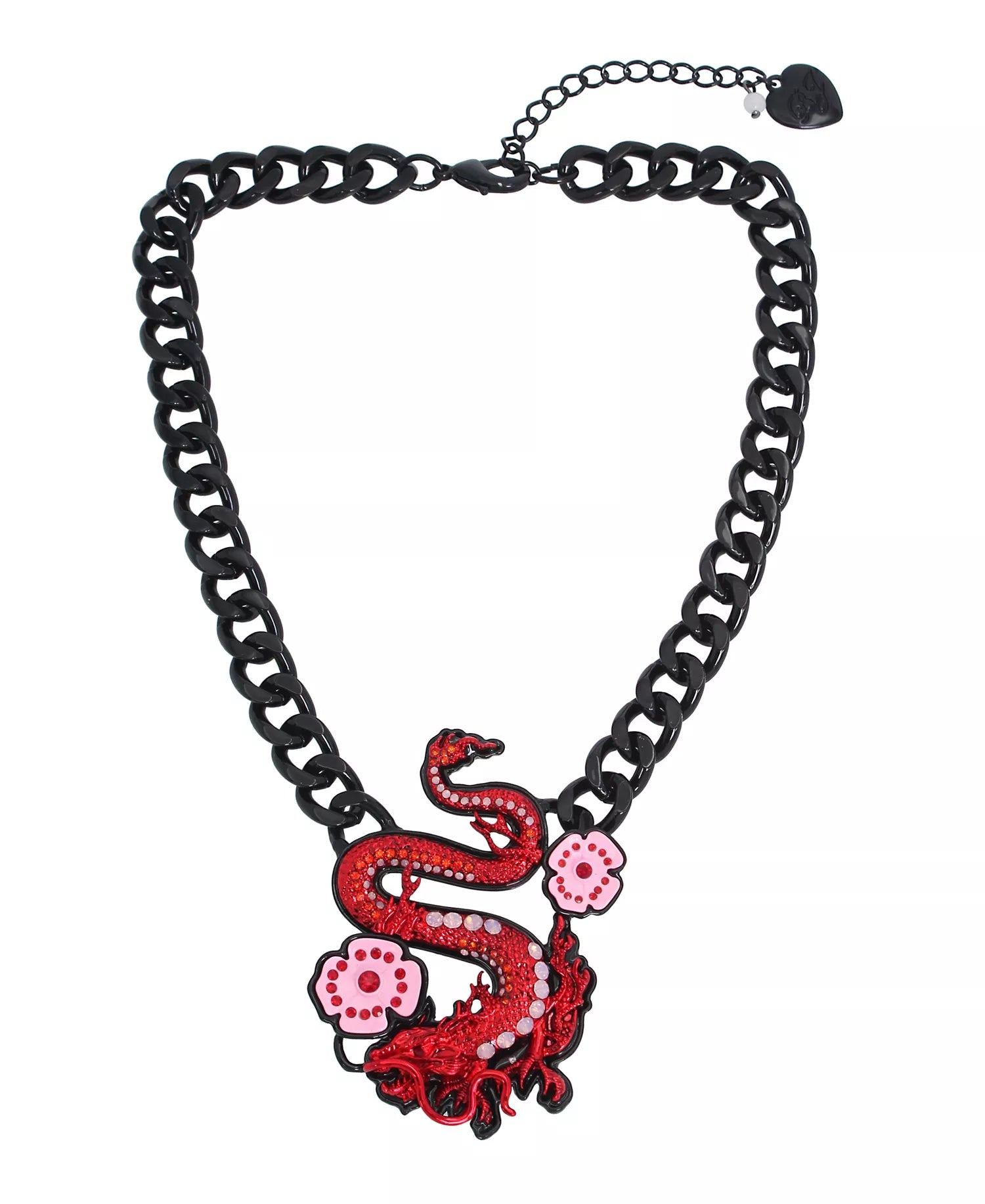 Betsey Johnson Women's Black Faux Stone Dragon Pendant Necklace | Betsey Johnson In Lebanon